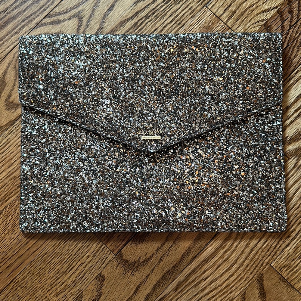 Kate spade multi glitter envelope clutch NWOT